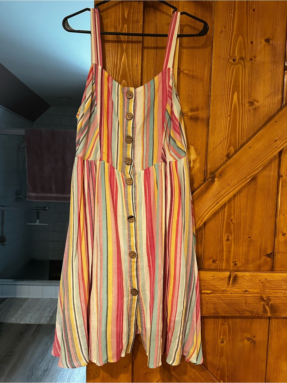 LARA Pink and Pastel Striped Sundress